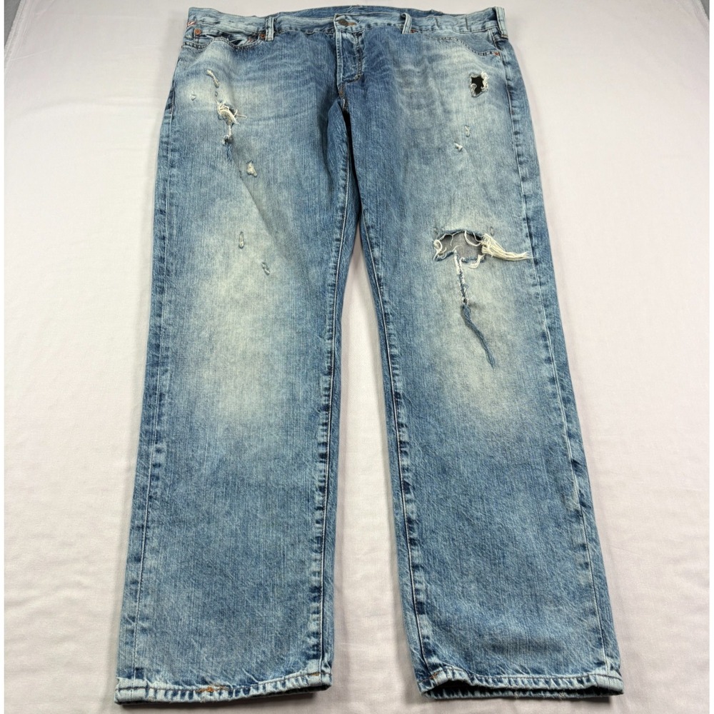 Denim‎ & Supply Ralph Lauren Jeans Mens 40x30 Blue Tapered Straight Distressed
